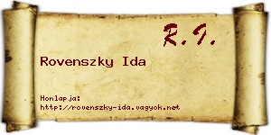 Rovenszky Ida névjegykártya